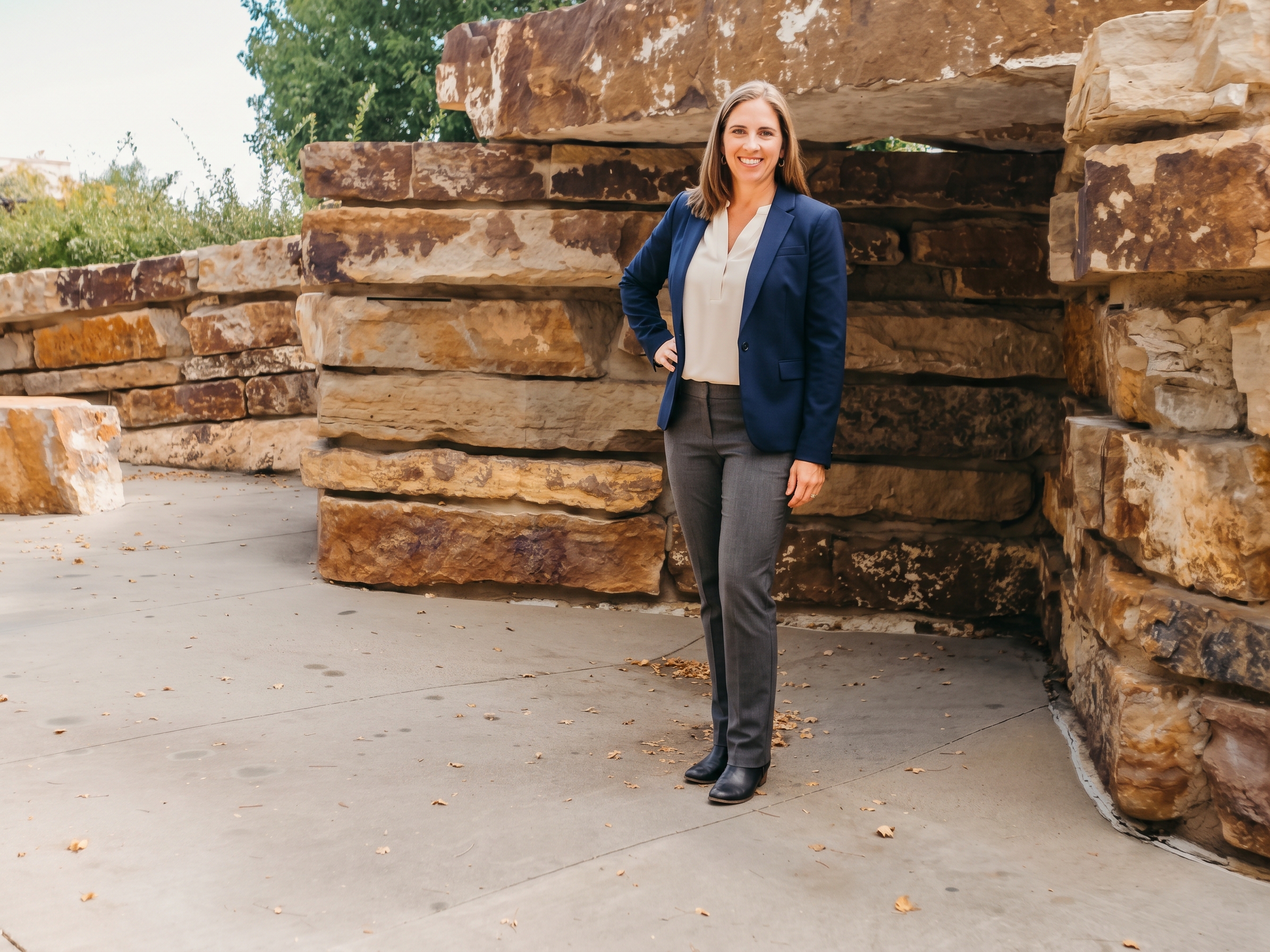 Dr. Nicole Wallace, Ph.D., ABPP, standing outdoors in Castle Rock, Colorado