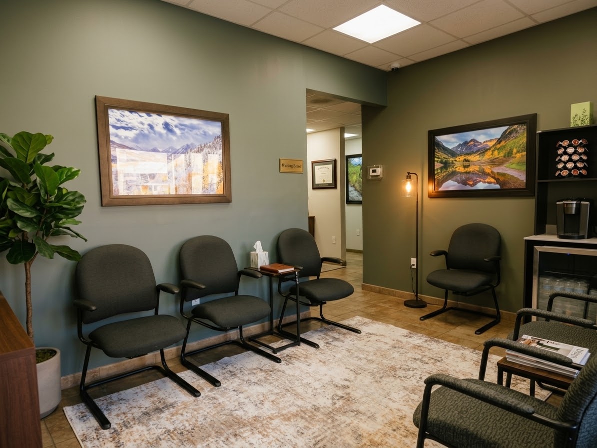 Waiting room at the Neuro Behavior Solutions office in Castle Rock